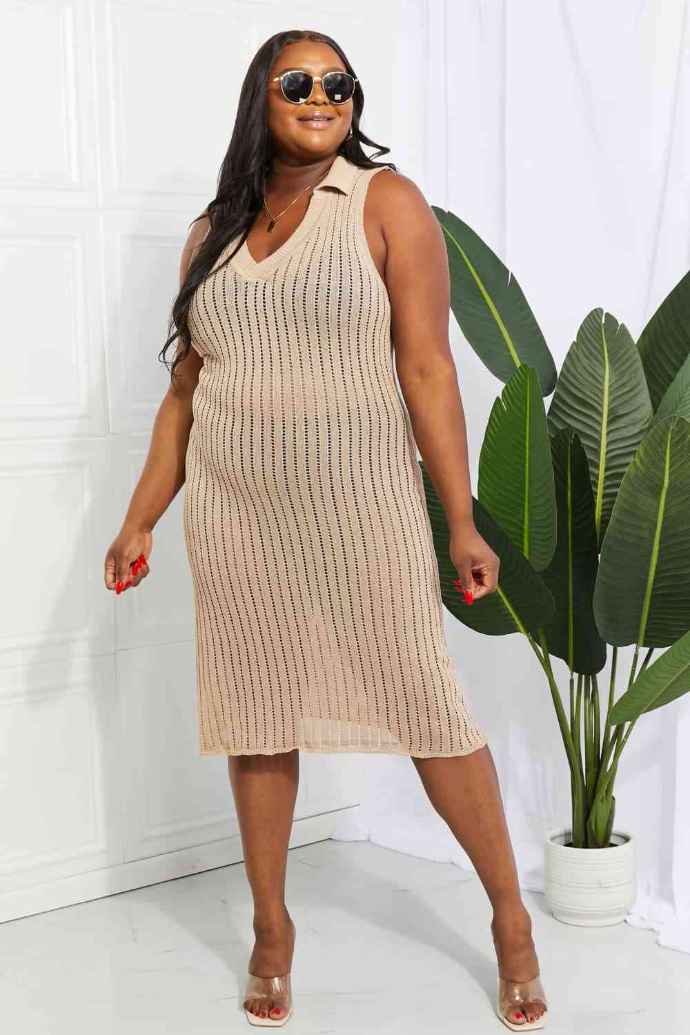 Openwork Johnny Collar Cover Up Dress - Mad Gringa Hats & Boutique