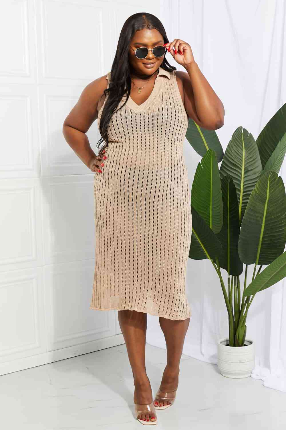 Openwork Johnny Collar Cover Up Dress - Mad Gringa Hats & Boutique