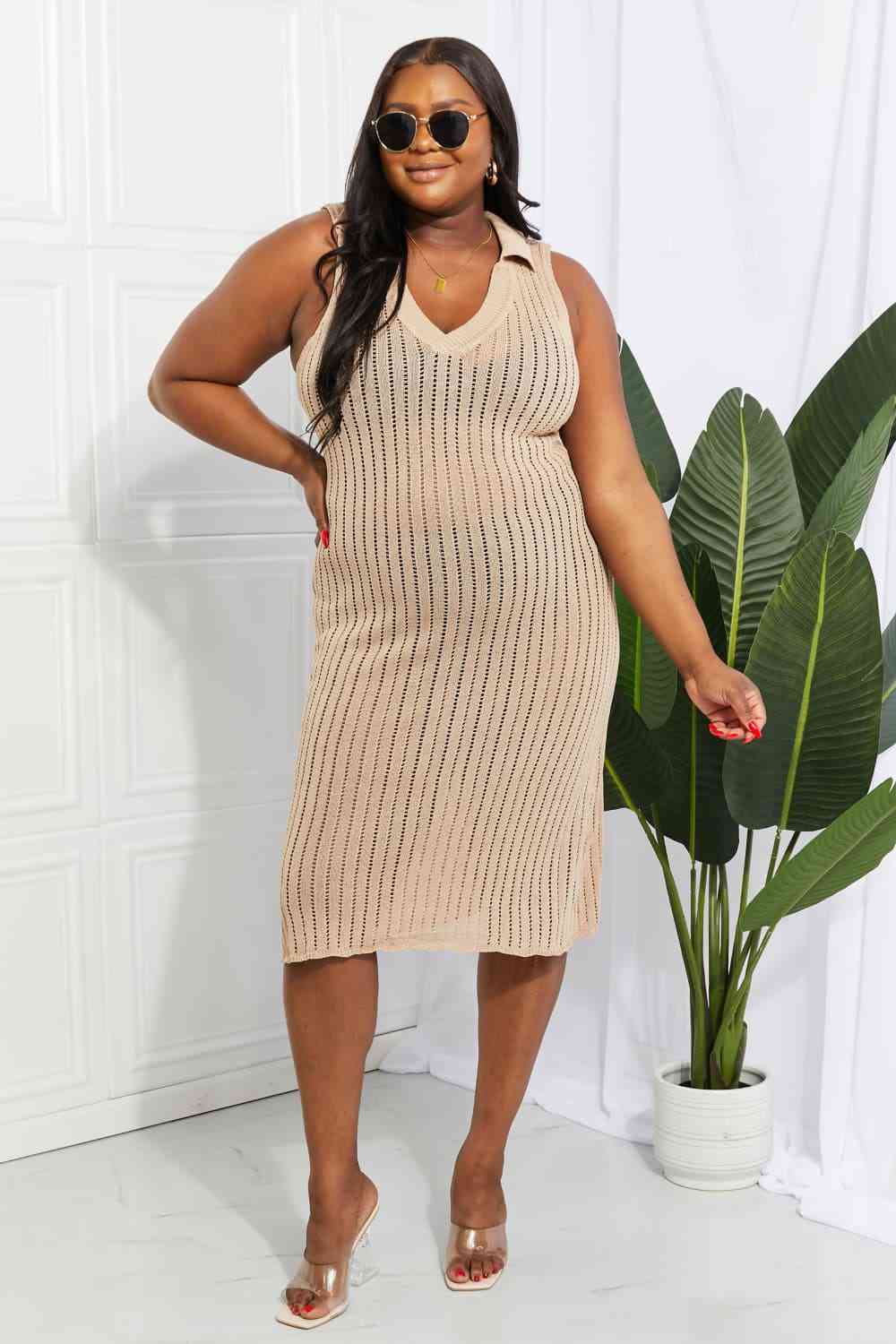 Openwork Johnny Collar Cover Up Dress - Mad Gringa Hats & Boutique