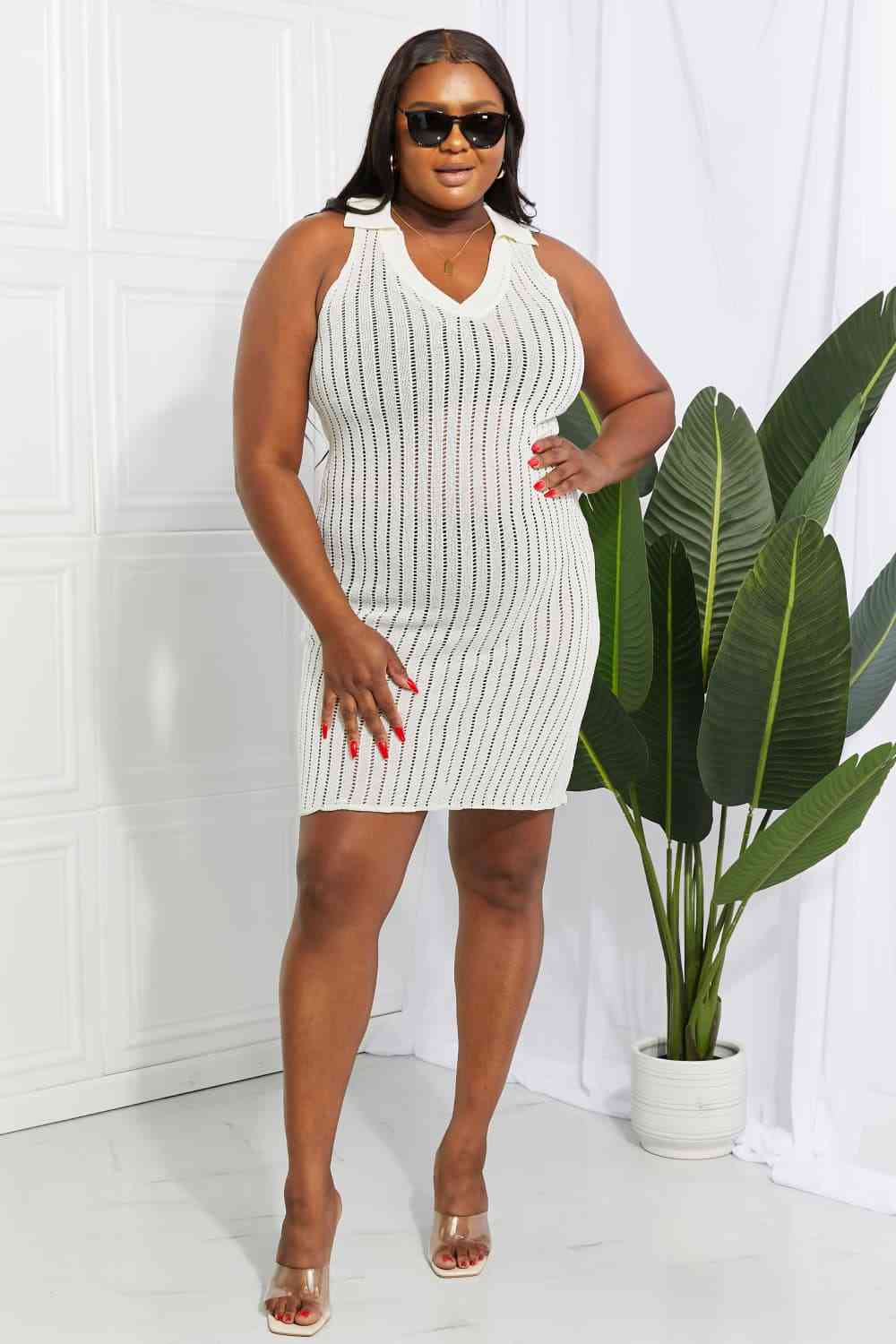 Openwork Johnny Collar Cover Up Dress - Mad Gringa Hats & Boutique