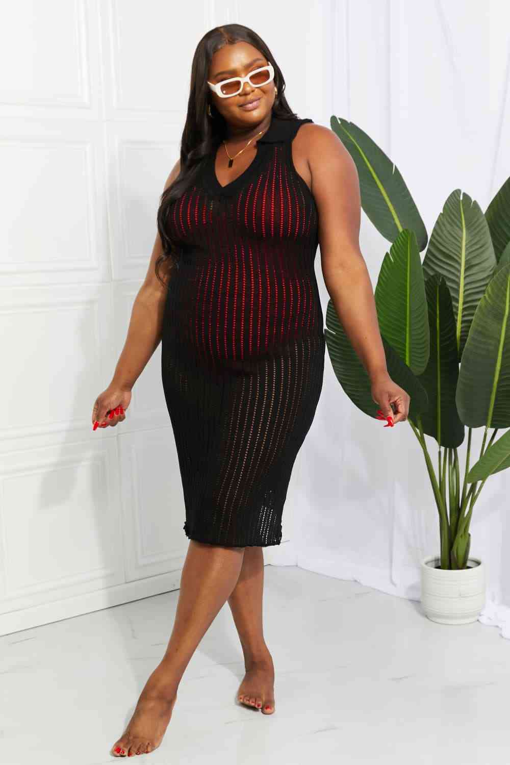 Openwork Johnny Collar Cover Up Dress - Mad Gringa Hats & Boutique