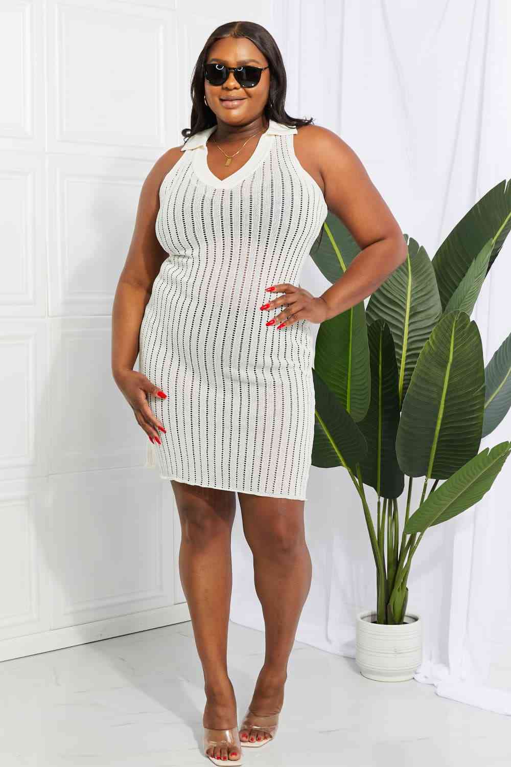 Openwork Johnny Collar Cover Up Dress - Mad Gringa Hats & Boutique