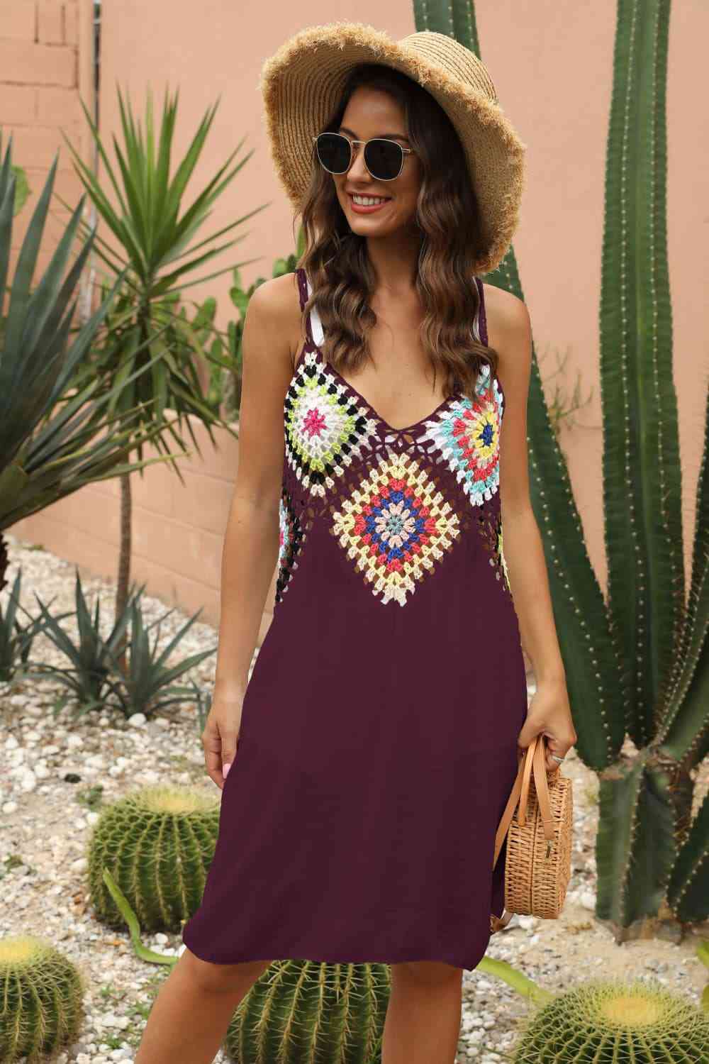 Openwork Sleeveless Embroidery Dress - Mad Gringa Hats & Boutique