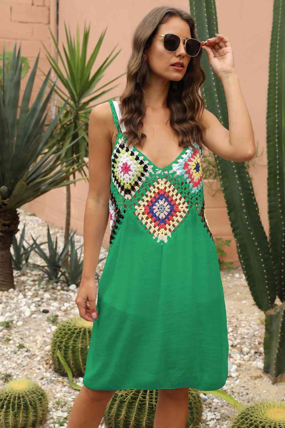 Openwork Sleeveless Embroidery Dress - Mad Gringa Hats & Boutique