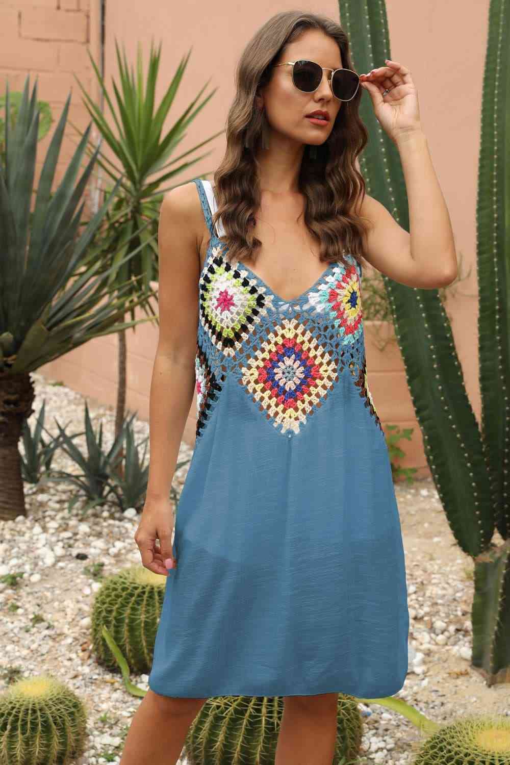 Openwork Sleeveless Embroidery Dress - Mad Gringa Hats & Boutique
