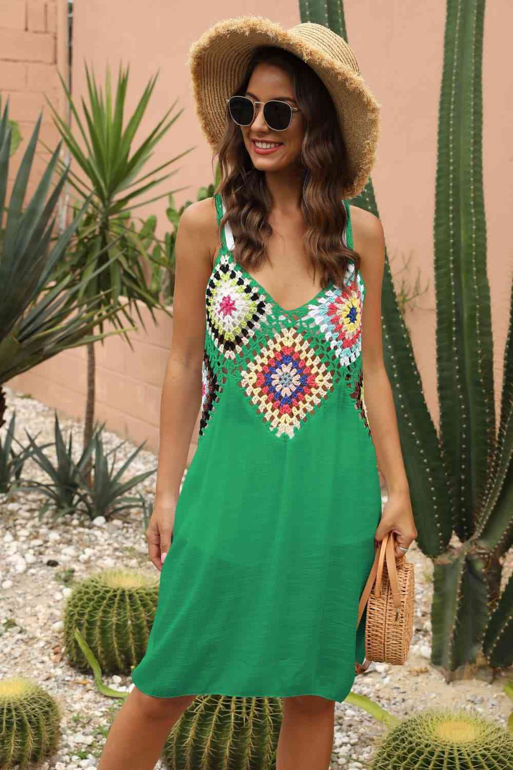 Openwork Sleeveless Embroidery Dress - Mad Gringa Hats & Boutique
