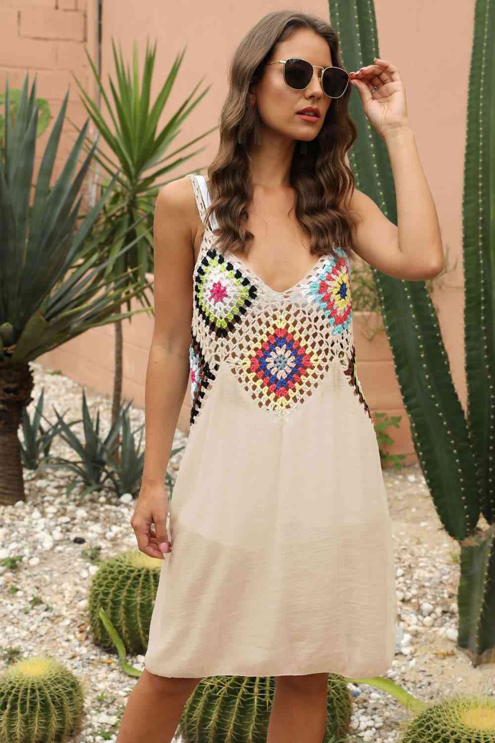 Openwork Sleeveless Embroidery Dress - Mad Gringa Hats & Boutique