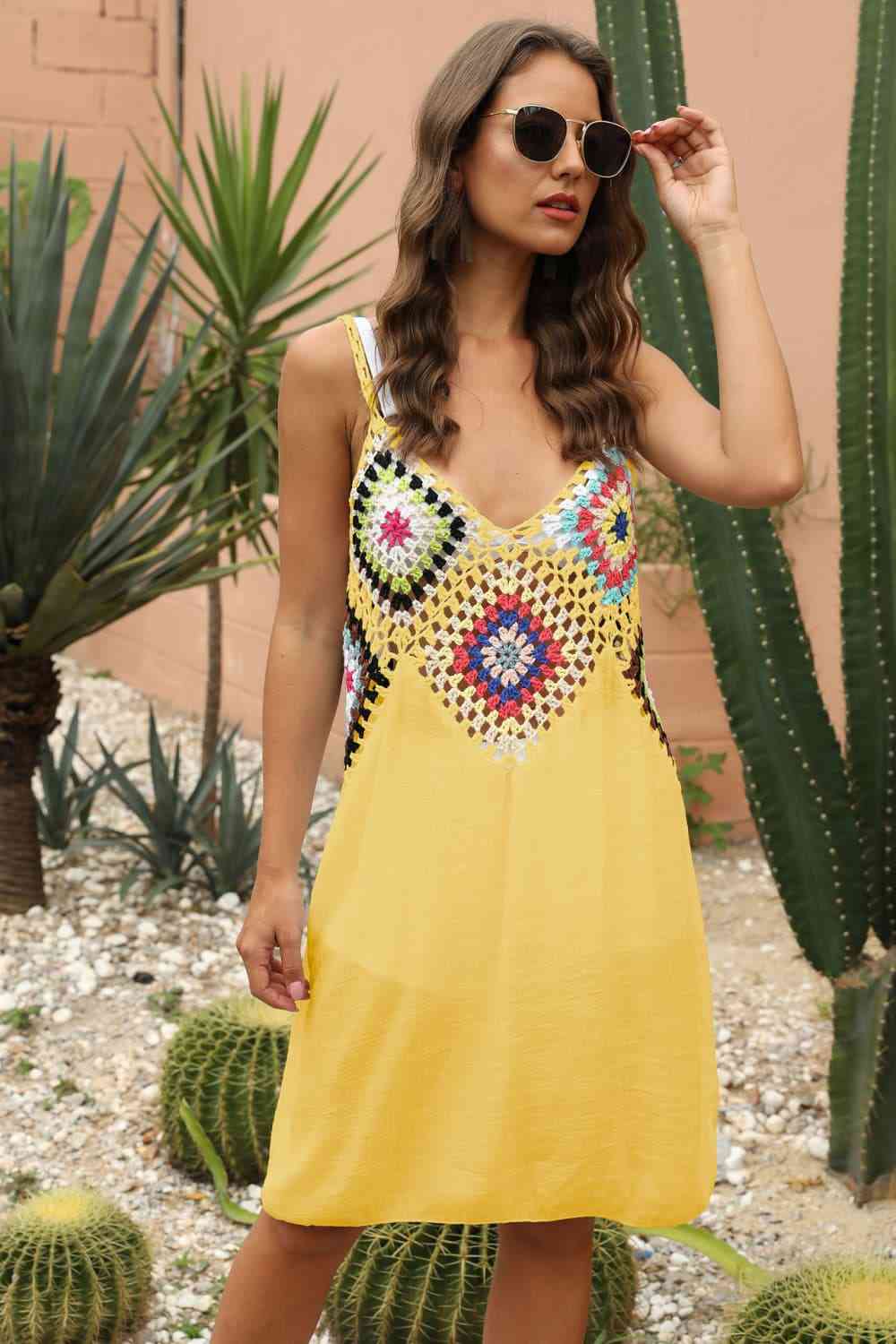 Openwork Sleeveless Embroidery Dress - Mad Gringa Hats & Boutique