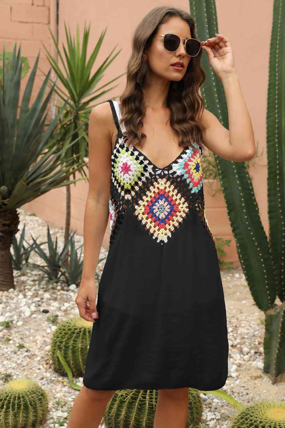 Openwork Sleeveless Embroidery Dress - Mad Gringa Hats & Boutique