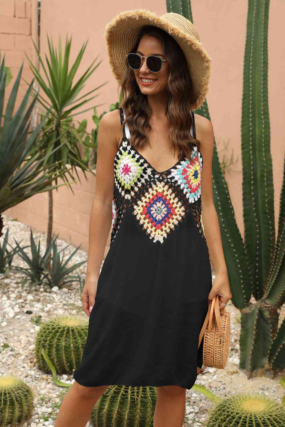Openwork Sleeveless Embroidery Dress - Mad Gringa Hats & Boutique