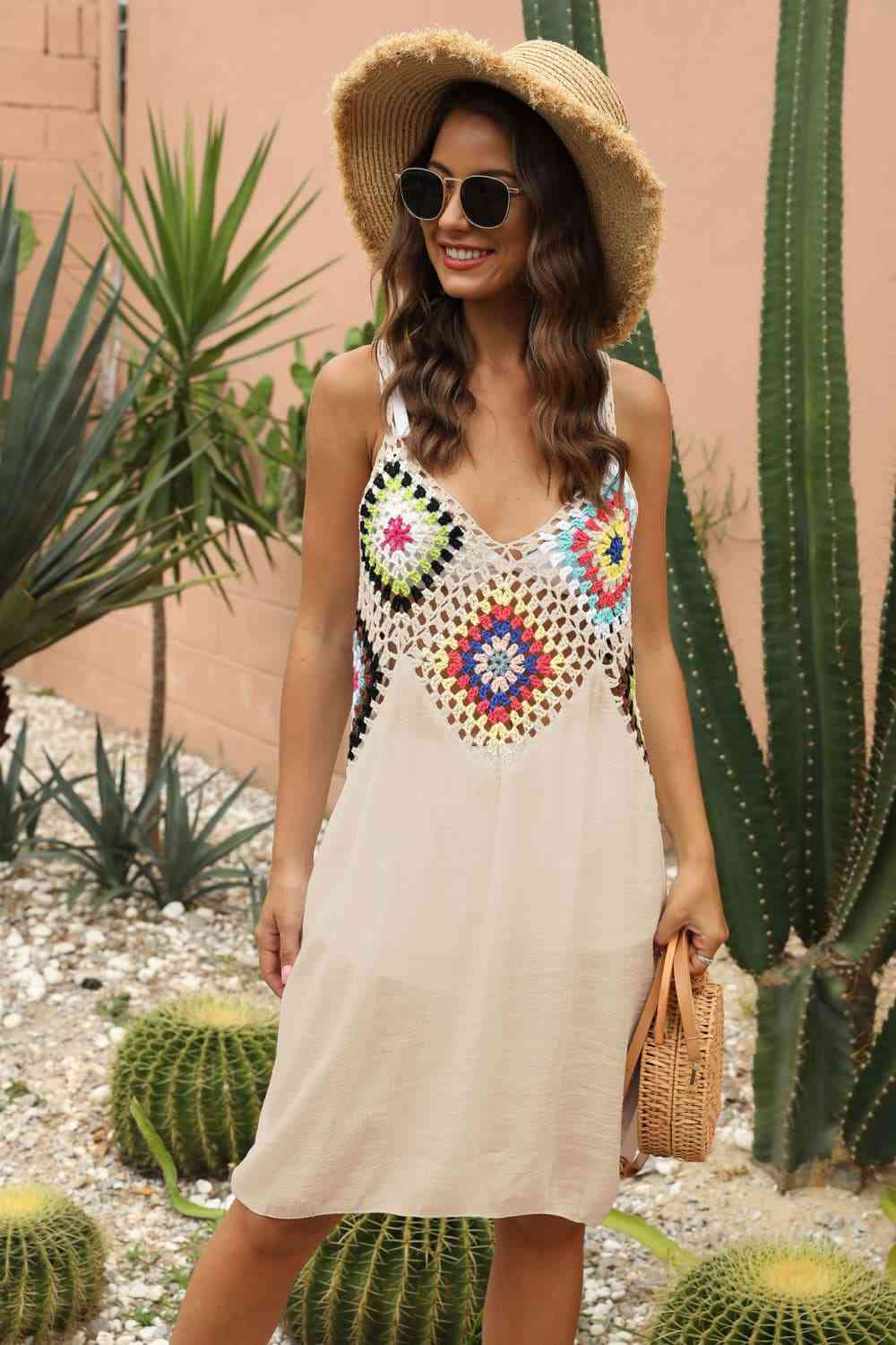 Openwork Sleeveless Embroidery Dress - Mad Gringa Hats & Boutique