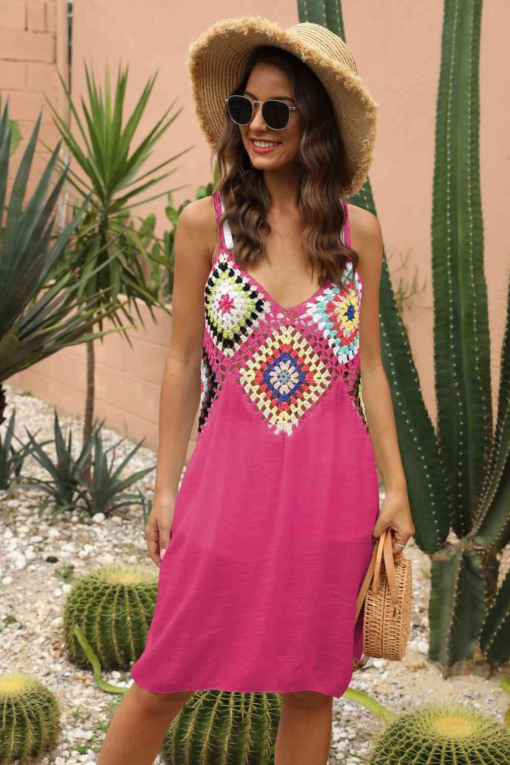Openwork Sleeveless Embroidery Dress - Mad Gringa Hats & Boutique