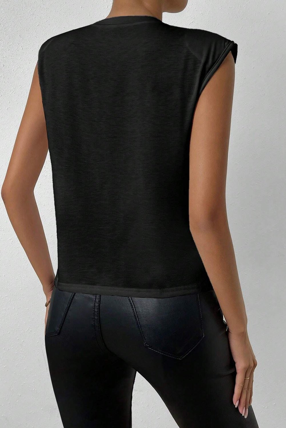 Pearl Detail Round Neck Tank - Mad Gringa Hats & Boutique