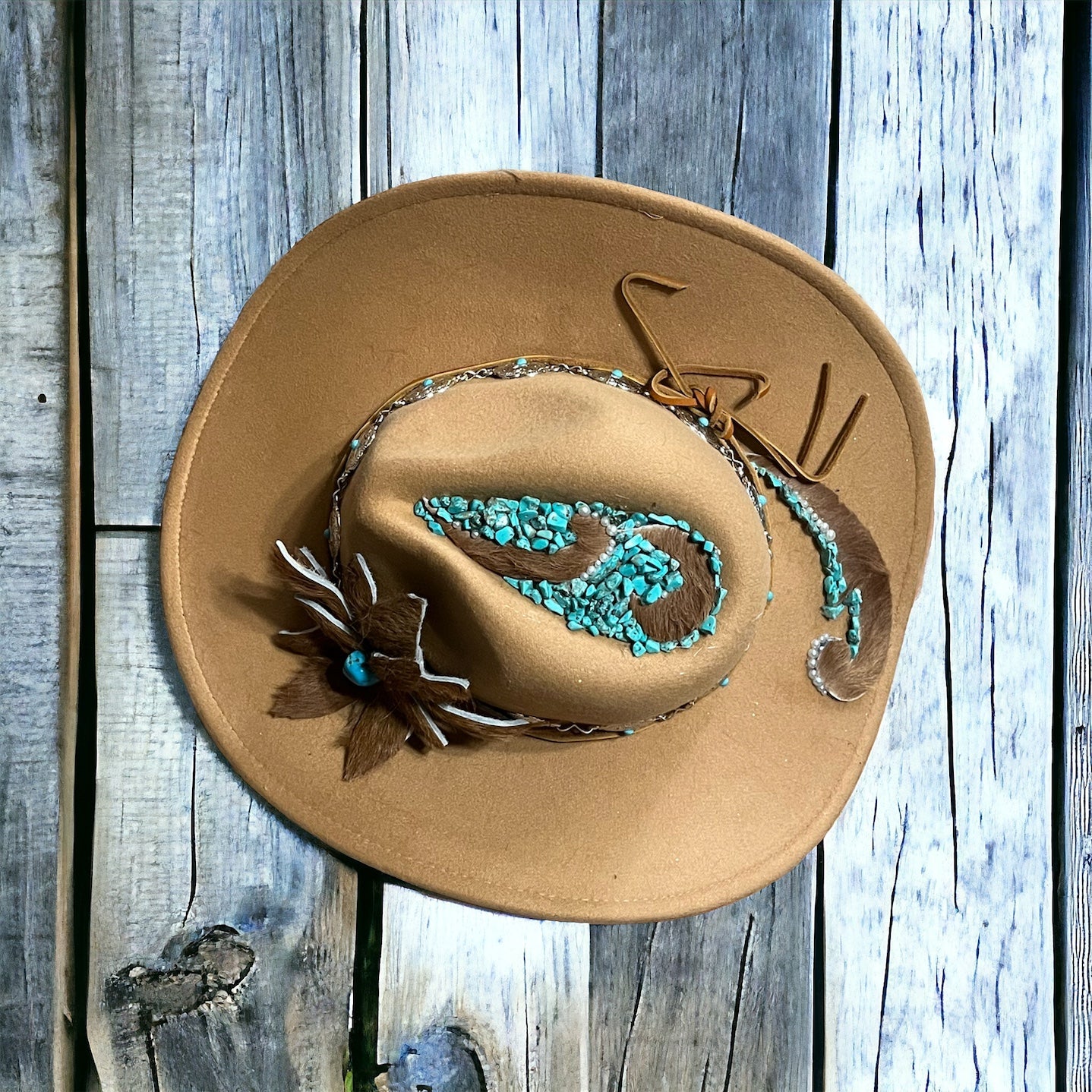 Pearls and Turquoise - Mad Gringa Hats & Boutique