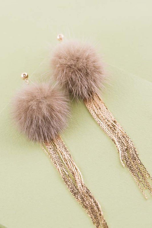 Powder Puff Drop Earrings - Mad Gringa Hats & Boutique