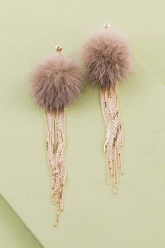 Powder Puff Drop Earrings - Mad Gringa Hats & Boutique