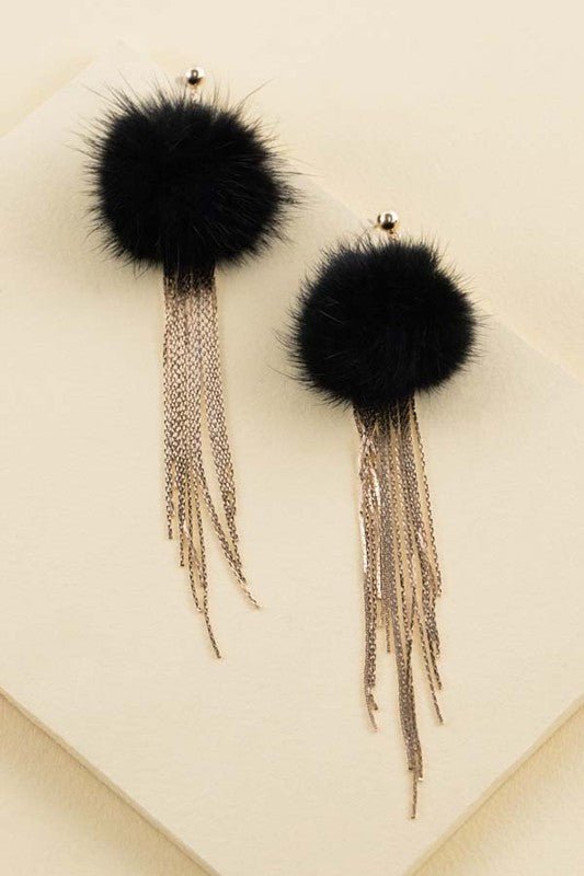 Powder Puff Drop Earrings - Mad Gringa Hats & Boutique