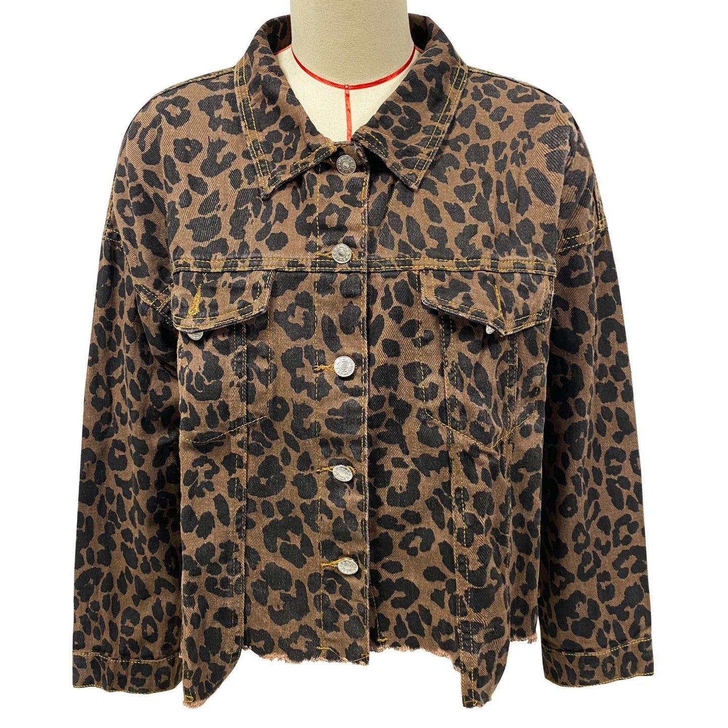 Leopard Print Denim Jacket - Mad Gringa Hats & Boutique