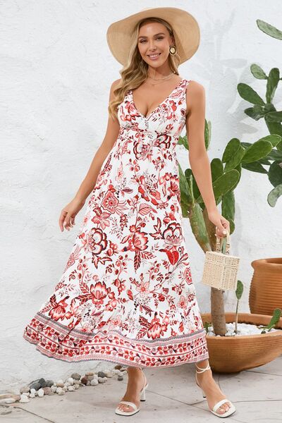 Paisley V-Neck Wide Strap Dress - Mad Gringa Hats & Boutique