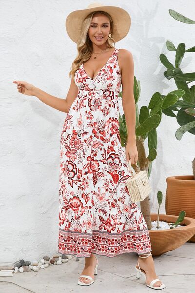 Paisley V-Neck Wide Strap Dress - Mad Gringa Hats & Boutique