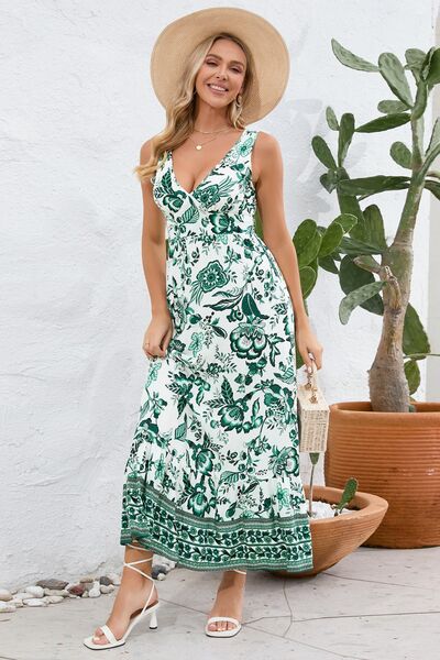 Paisley V-Neck Wide Strap Dress - Mad Gringa Hats & Boutique