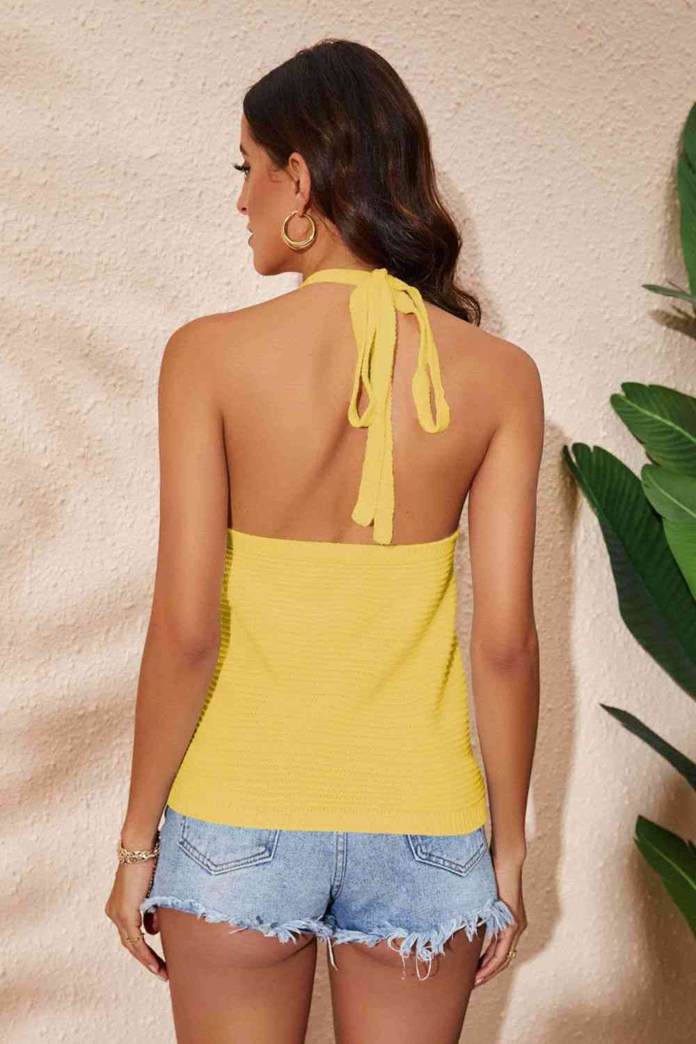 Rainbow Stripe Halter Neck Knit Tank - Mad Gringa Hats & Boutique