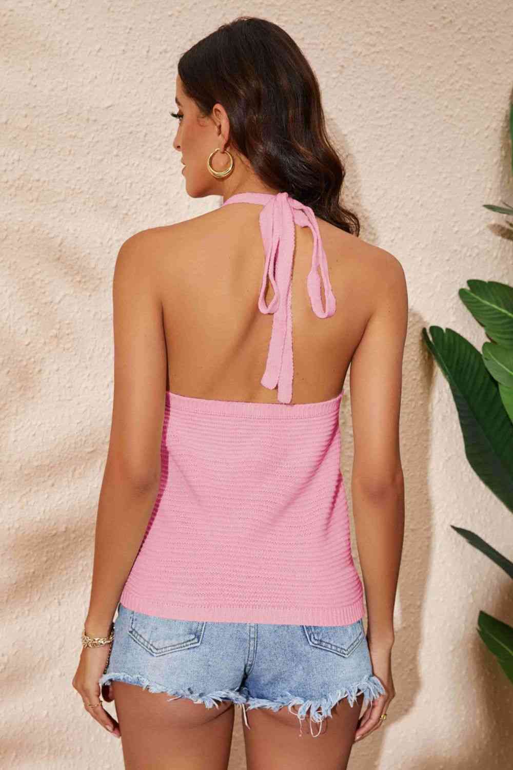Rainbow Stripe Halter Neck Knit Tank - Mad Gringa Hats & Boutique