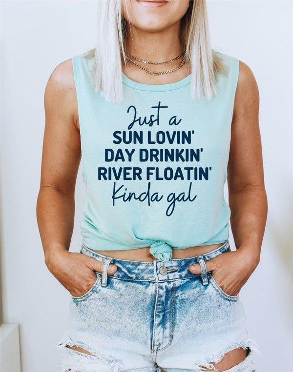 River Lovin Graphic Bella Canvas Flowy Muscle Tank - Mad Gringa Hats & Boutique