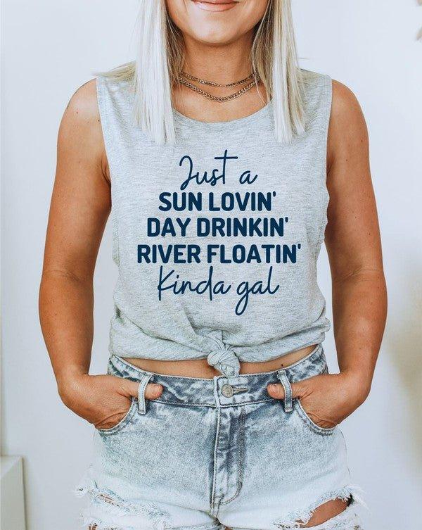 River Lovin Graphic Bella Canvas Flowy Muscle Tank - Mad Gringa Hats & Boutique