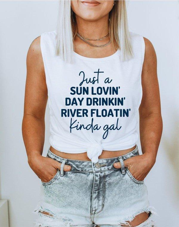 River Lovin Graphic Bella Canvas Flowy Muscle Tank - Mad Gringa Hats & Boutique