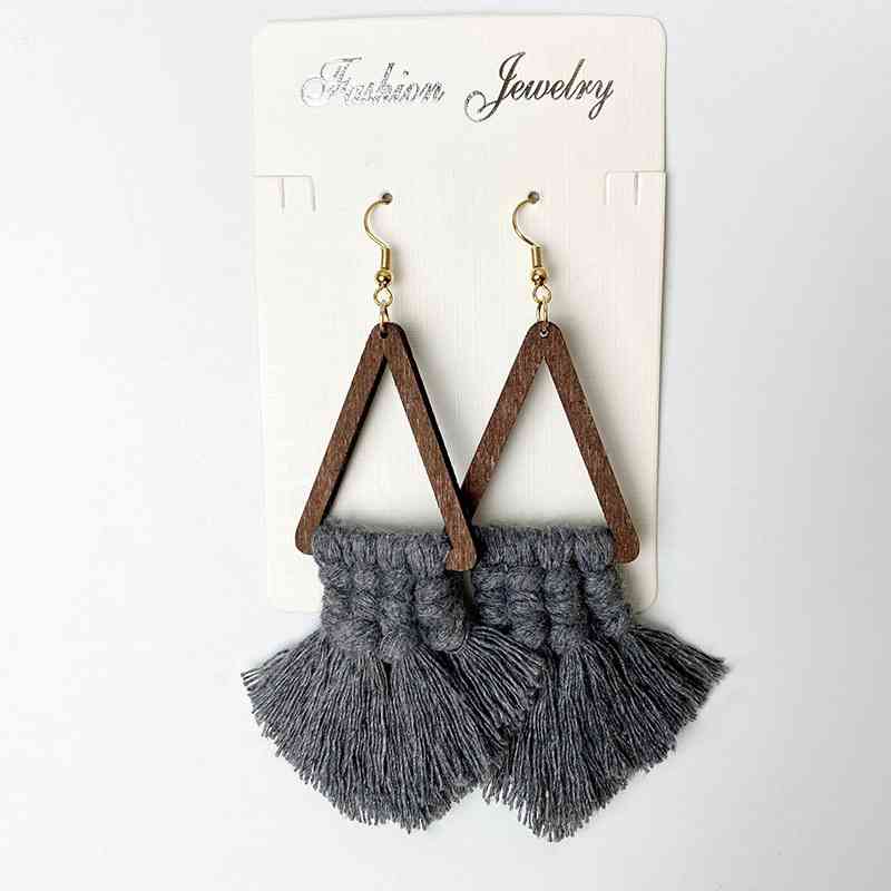 Tassel Detail Geometric Earrings - Mad Gringa Hats & Boutique