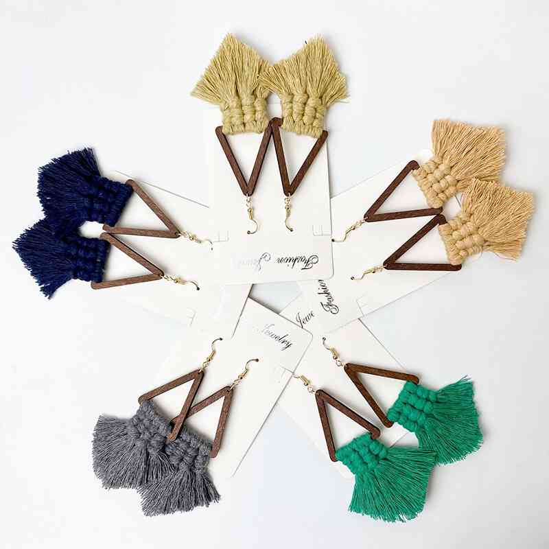 Tassel Detail Geometric Earrings - Mad Gringa Hats & Boutique
