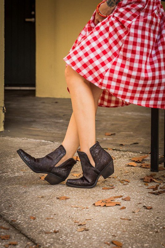 Western Cut Out Animal Hair Booties - Mad Gringa Hats & Boutique