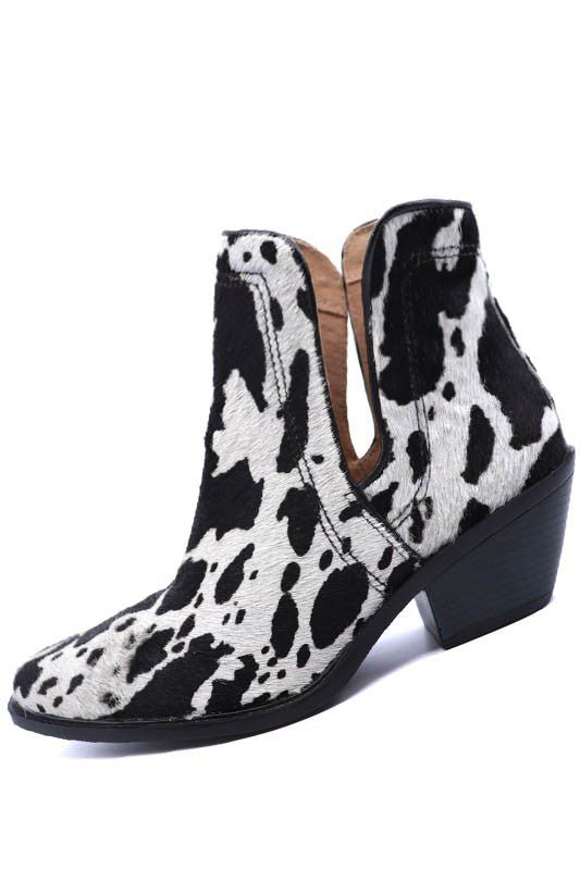 Western Cut Out Animal Hair Booties - Mad Gringa Hats & Boutique