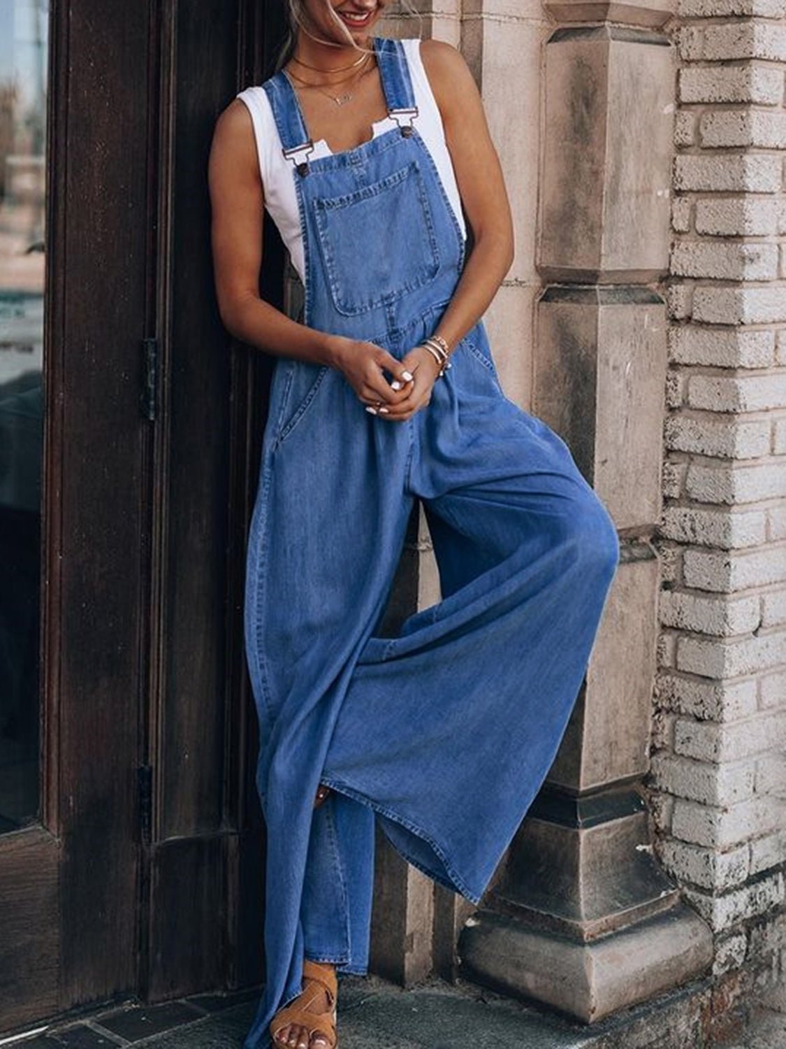 Wide Leg Denim Overalls - Mad Gringa Hats & Boutique