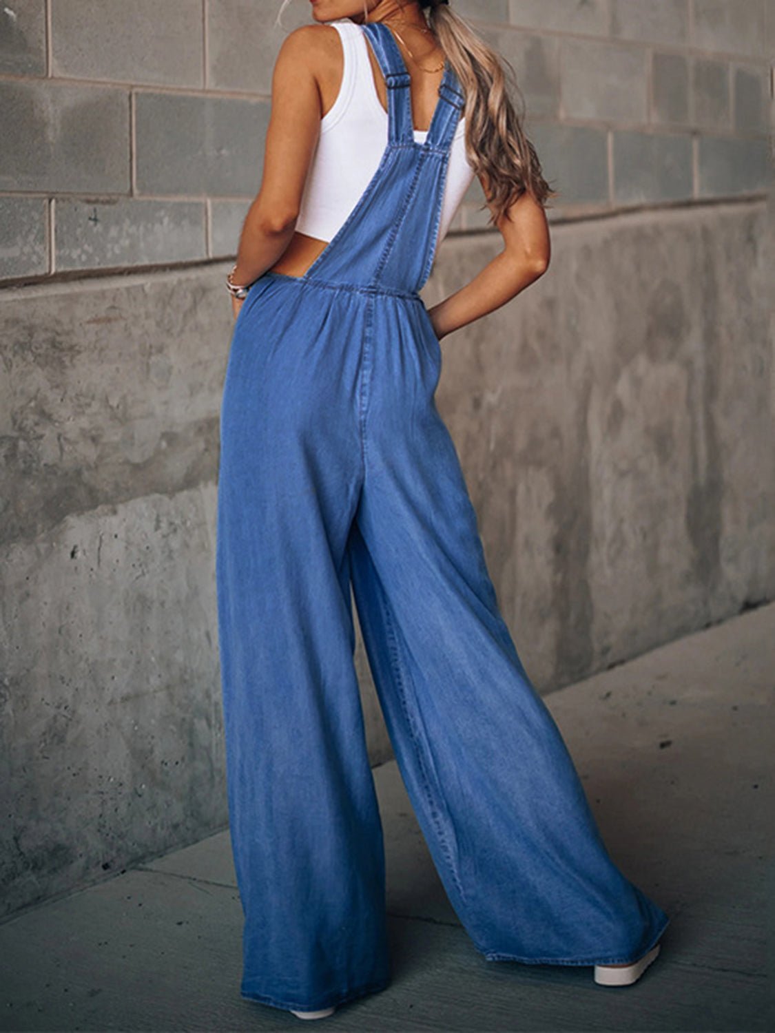 Wide Leg Denim Overalls - Mad Gringa Hats & Boutique