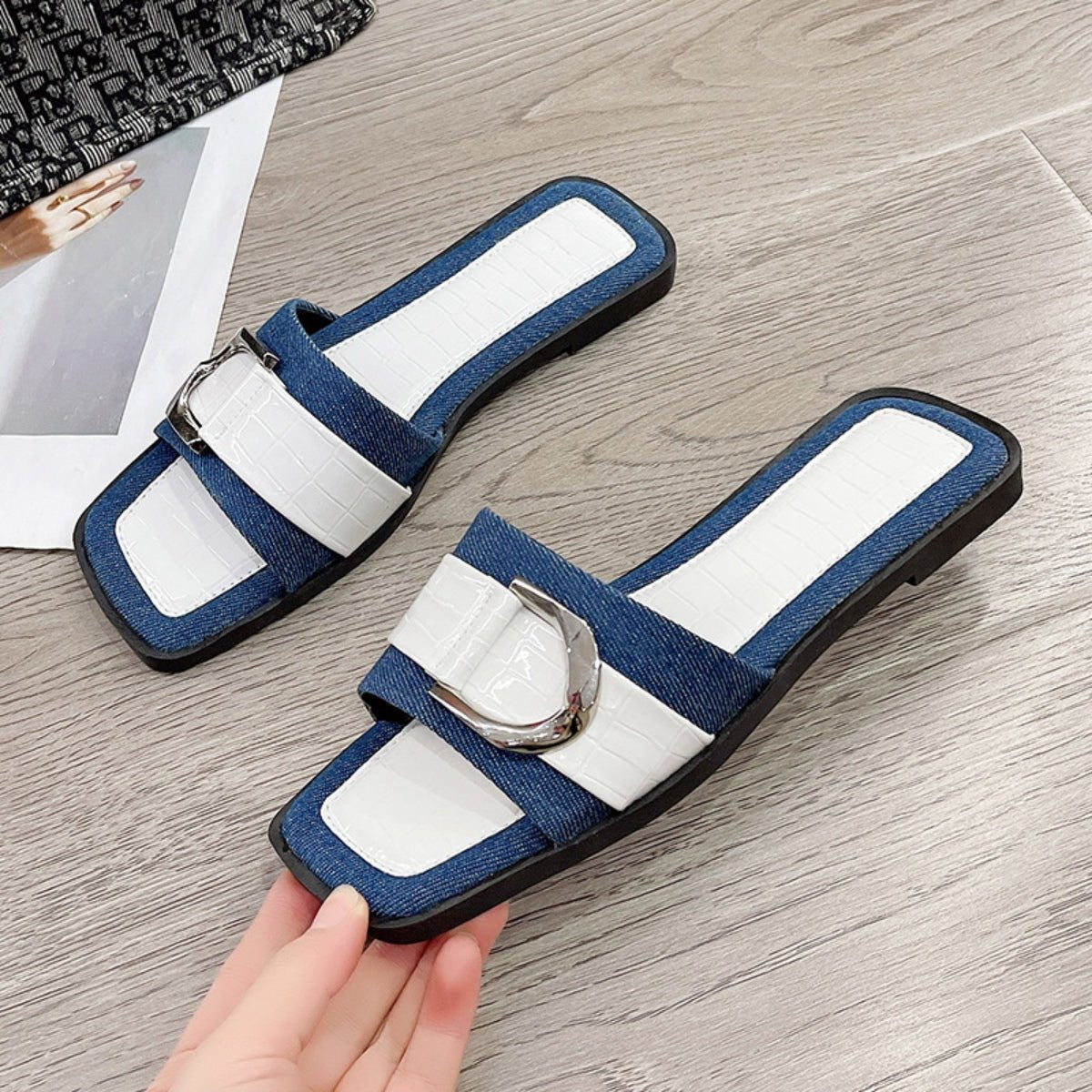 Buckle Trim Open Toe Sandals - Mad Gringa Hats & Boutique