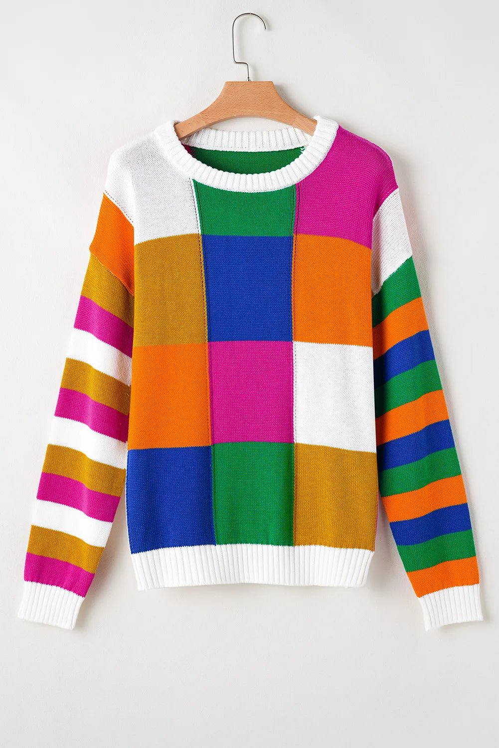 Color Block Long Sleeve Sweater - Mad Gringa Hats & Boutique