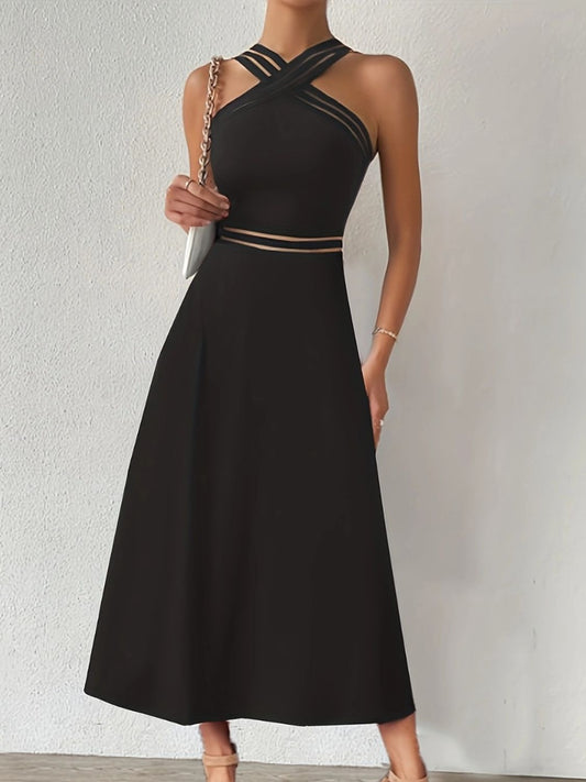 Crisscross Sleeveless Midi Dress - Mad Gringa Hats & Boutique