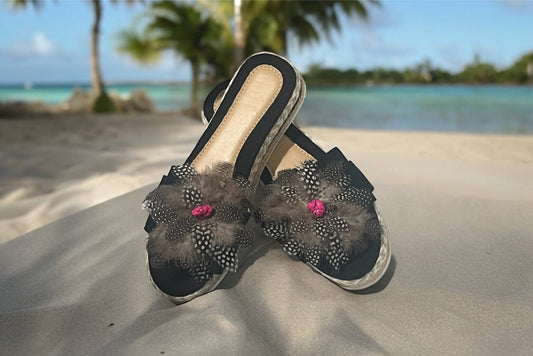 Feather Pink Stone Shoe Clips - Mad Gringa Hats & Boutique