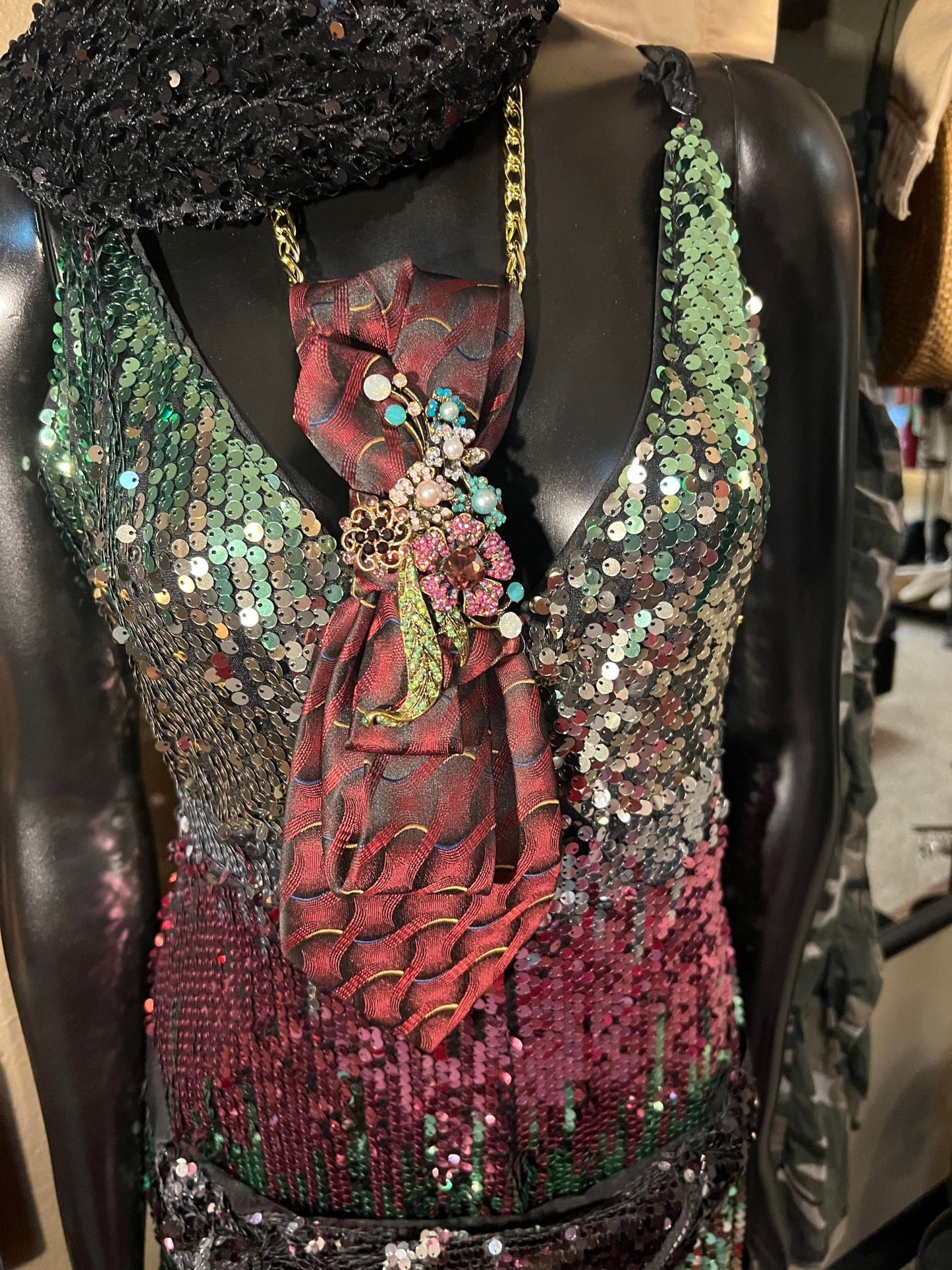 Floral Bling Tie Necklace - Mad Gringa Hats & Boutique