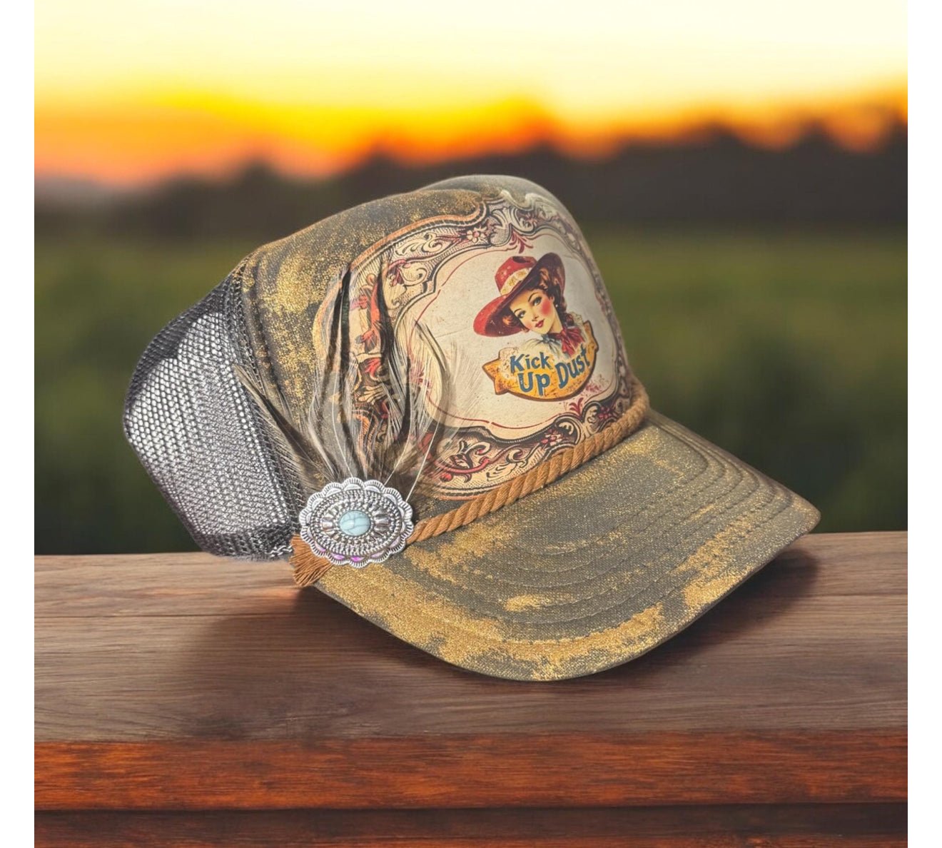 Kick Up Dust Trucker Hat - Mad Gringa Hats & Boutique