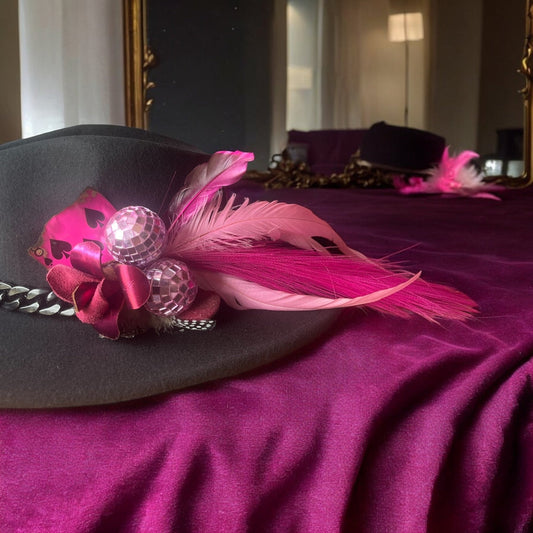 Pink Rhinestone Cowgirl Hat Fascinator - Mad Gringa Hats & Boutique