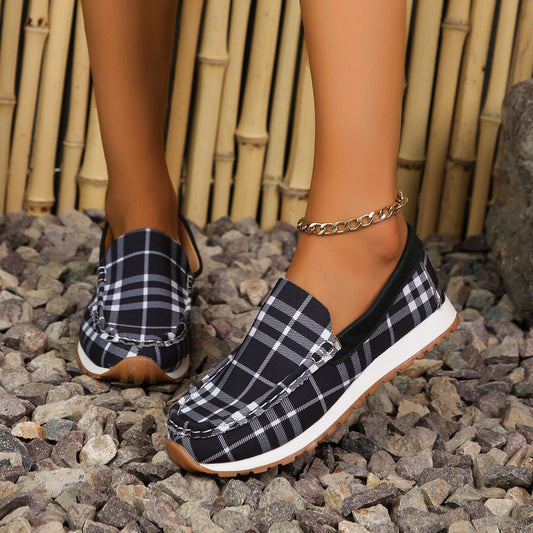 Plaid Round Toe Slip - Ons - Mad Gringa Hats & Boutique