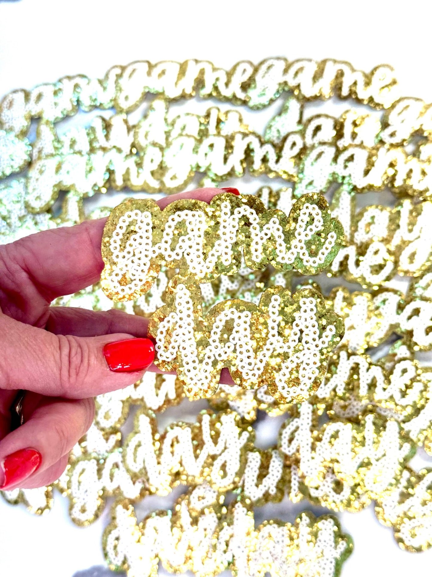 Sequin Game Day Patch. Trucker Hat Patch, Glitter Patch, Iron On Patch, Sports Patch, Game Day Patch, Patch for Hat, DIY - Mad Gringa Hats & Boutique