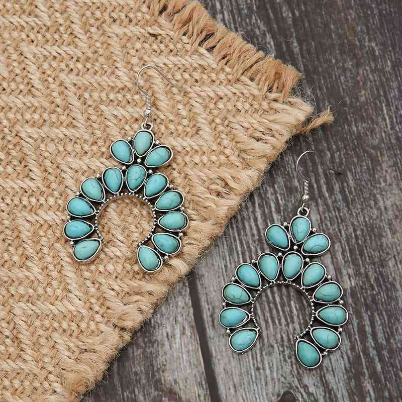 Artificial Turquoise Drop Earrings - Mad Gringa Hats & Boutique