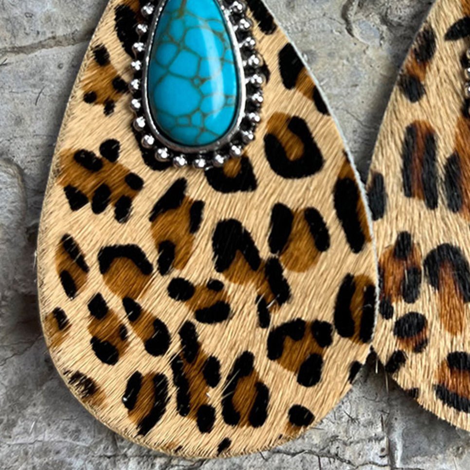 Artificial Turquoise Teardrop Earrings - Mad Gringa Hats & Boutique