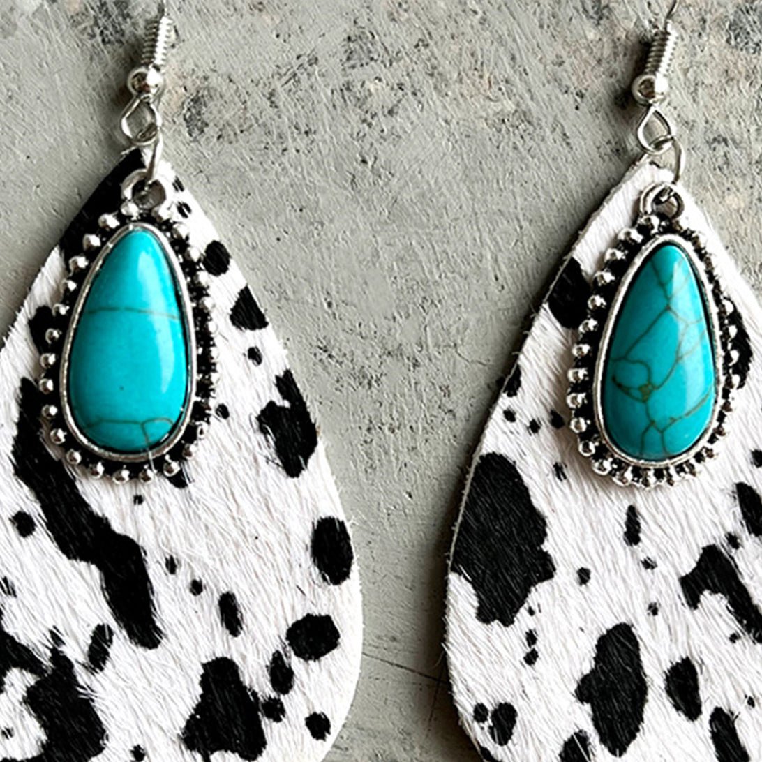 Artificial Turquoise Teardrop Earrings - Mad Gringa Hats & Boutique