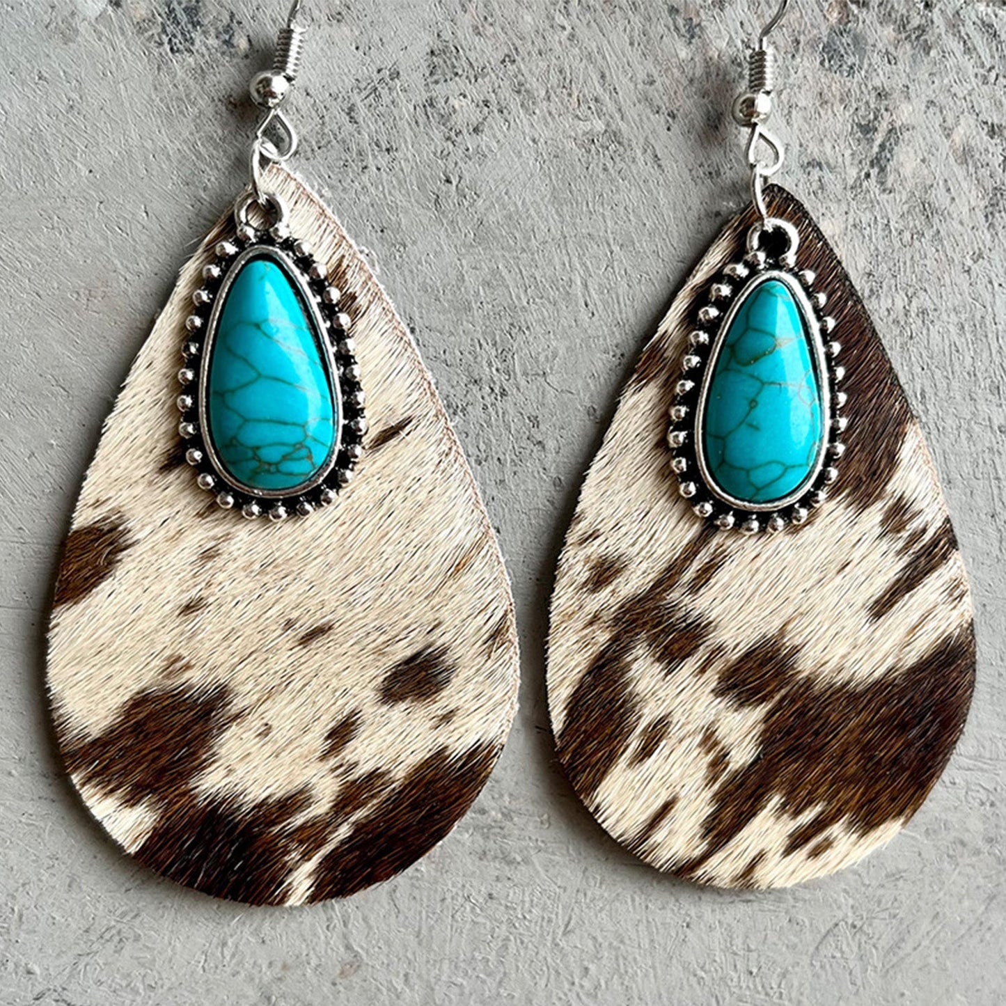 Artificial Turquoise Teardrop Earrings - Mad Gringa Hats & Boutique