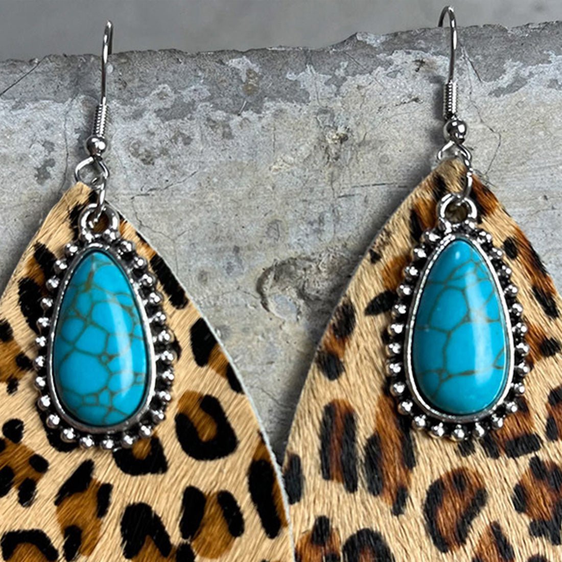 Artificial Turquoise Teardrop Earrings - Mad Gringa Hats & Boutique